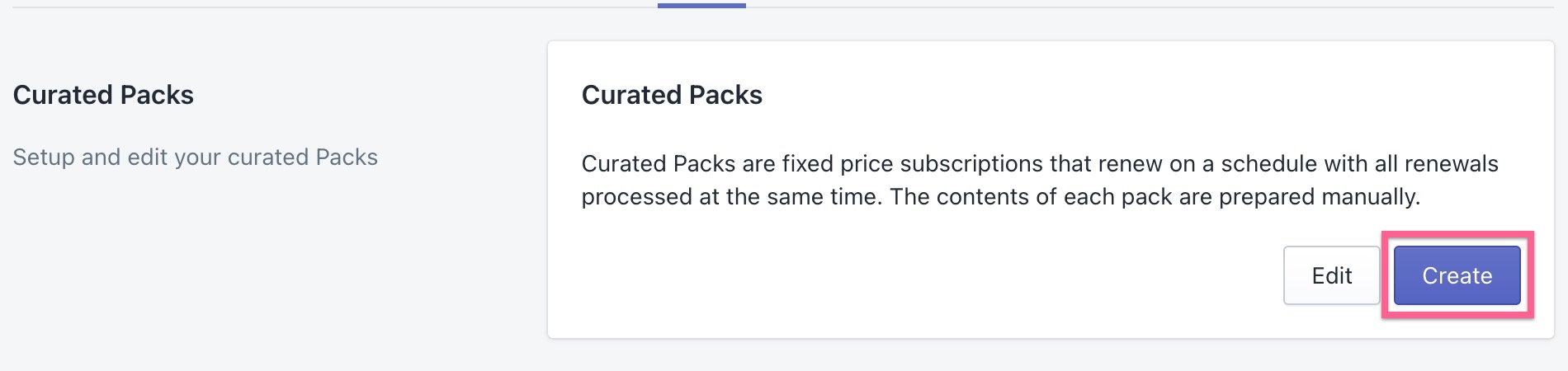 Create curated pack