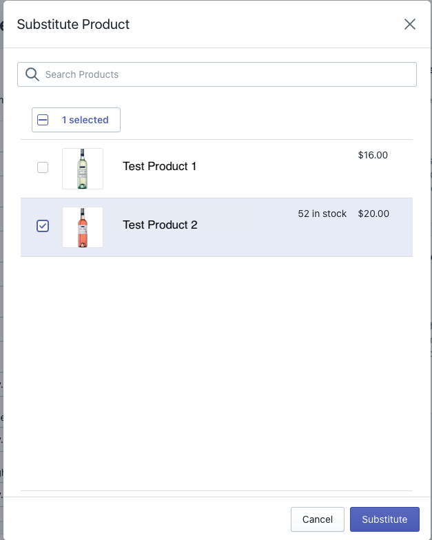 Select replacement product