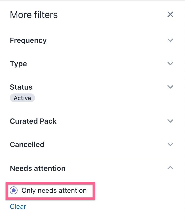 More filters tab