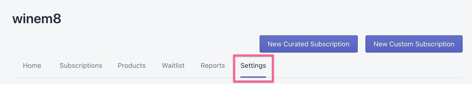 WineM8 Settings